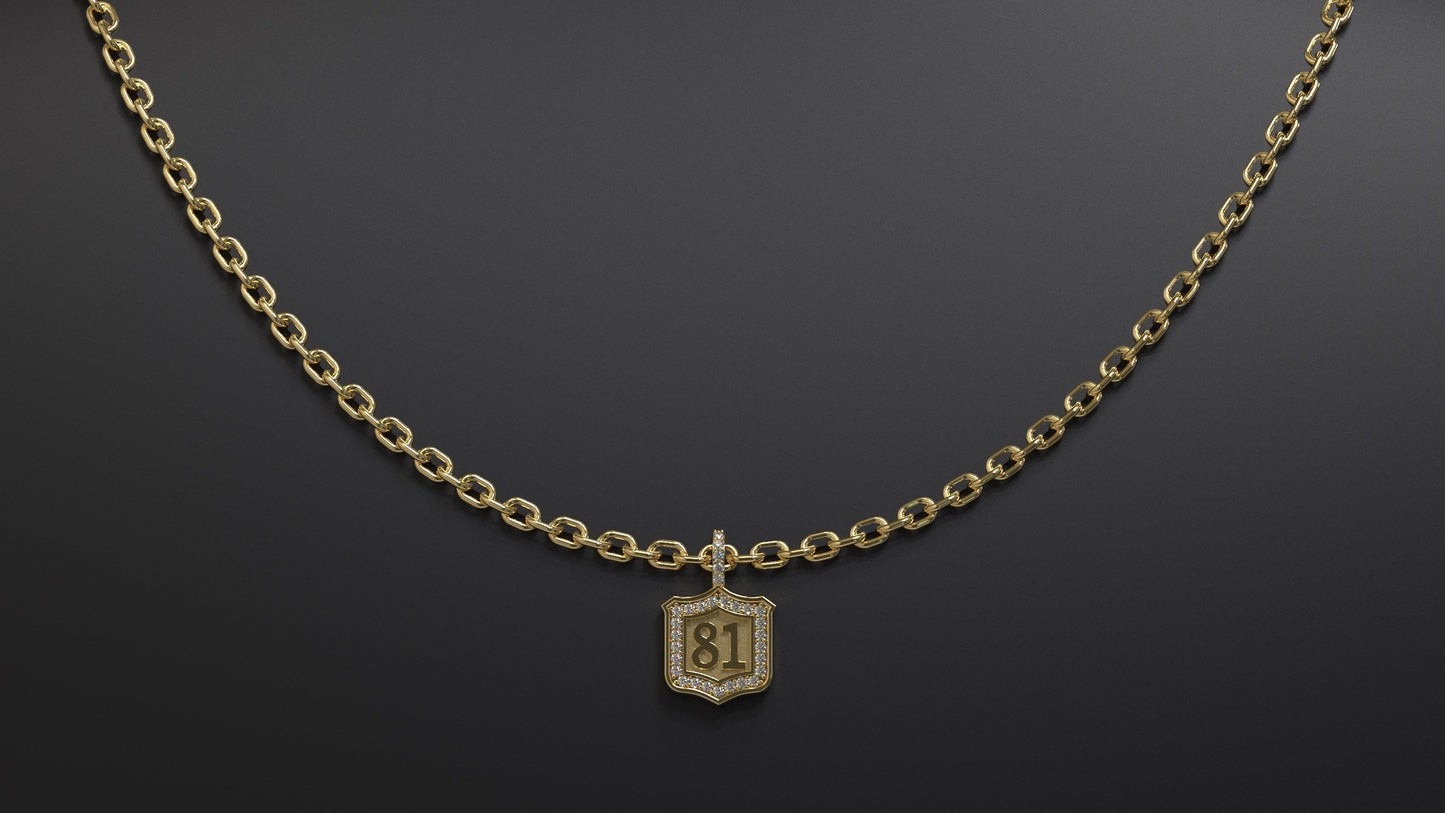 Custom Number Gold Necklace