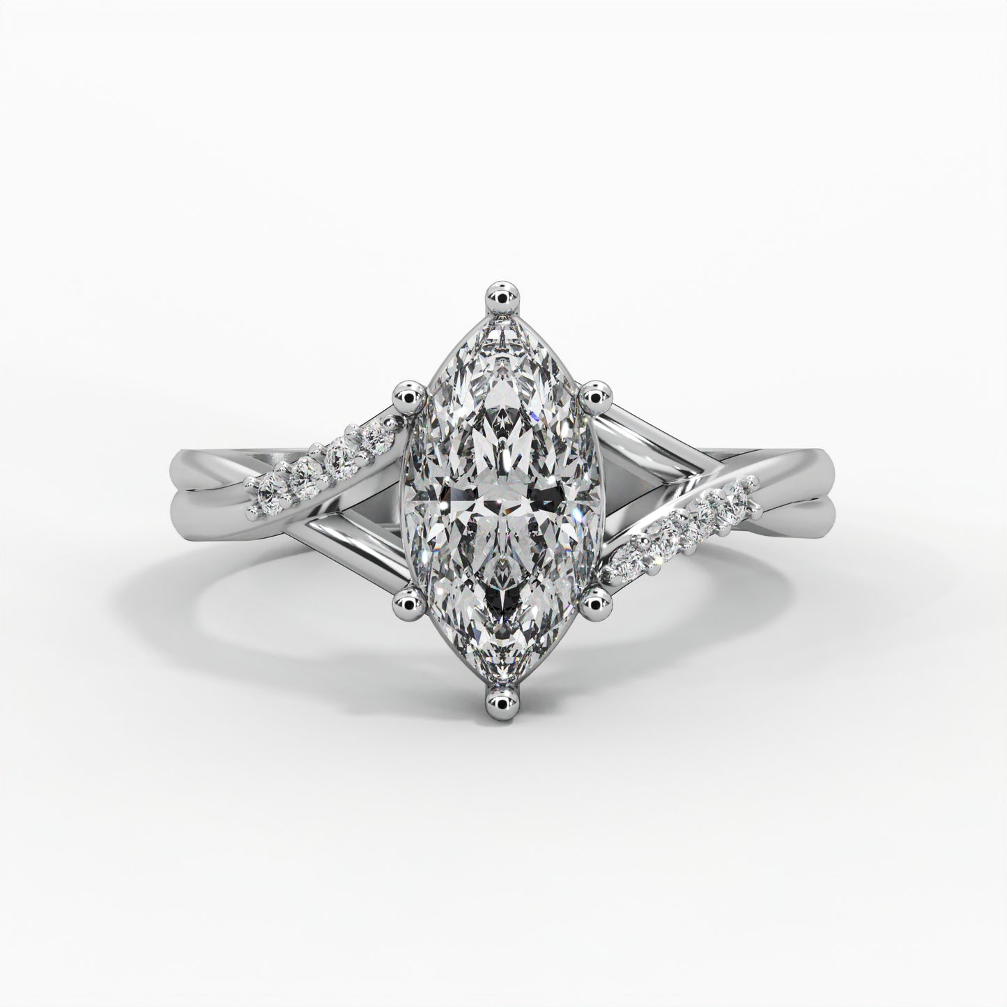 Solitaire Marquise Diamond Engagement Ring
