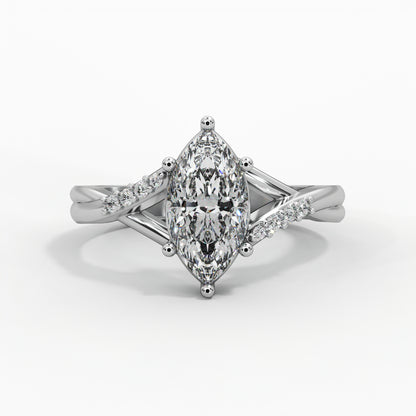 Solitaire Marquise Diamond Engagement Ring