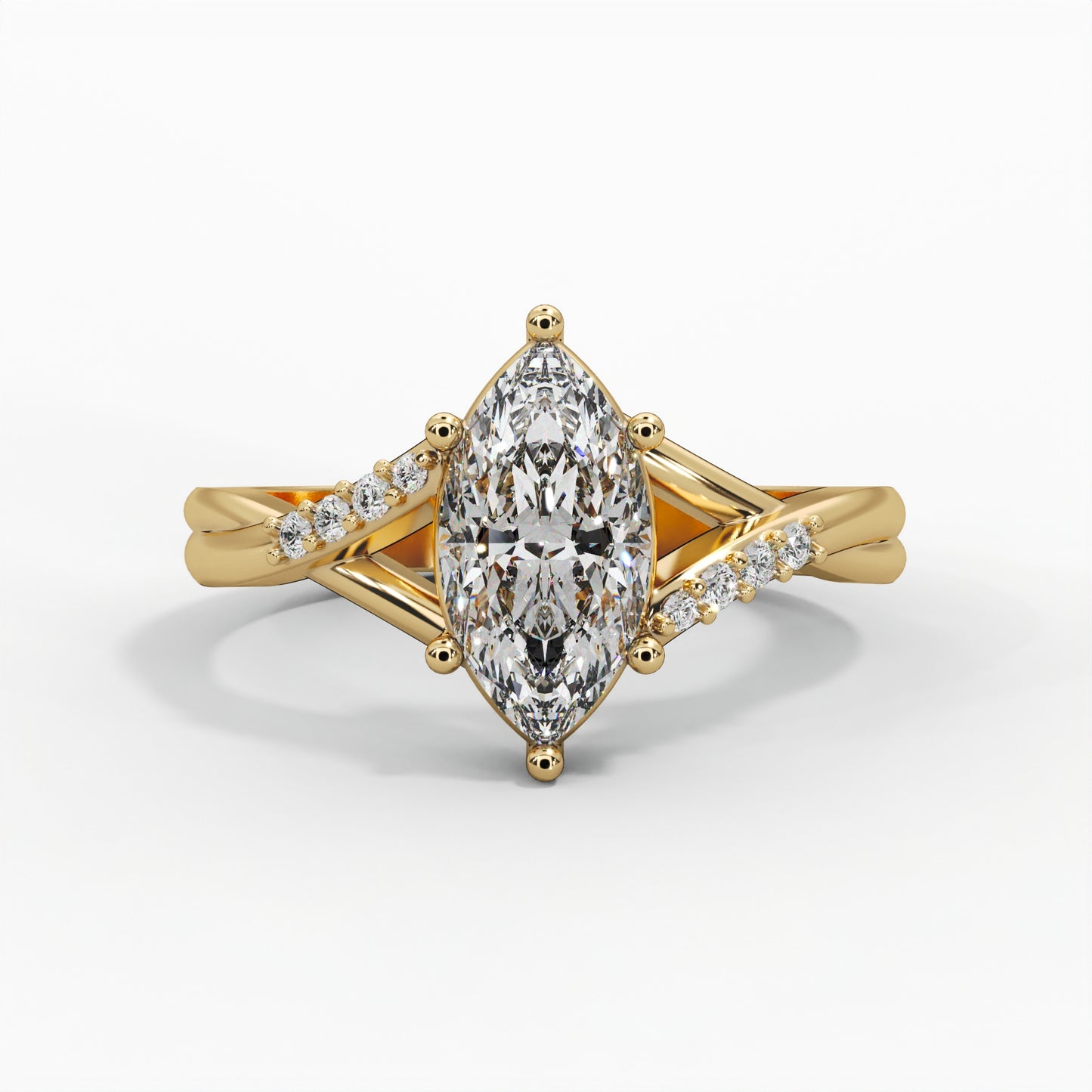 Solitaire Marquise Diamond Engagement Ring