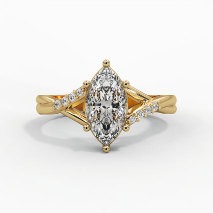 Solitaire Marquise Diamond Engagement Ring
