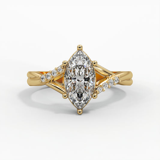 Solitaire Marquise Diamond Engagement Ring