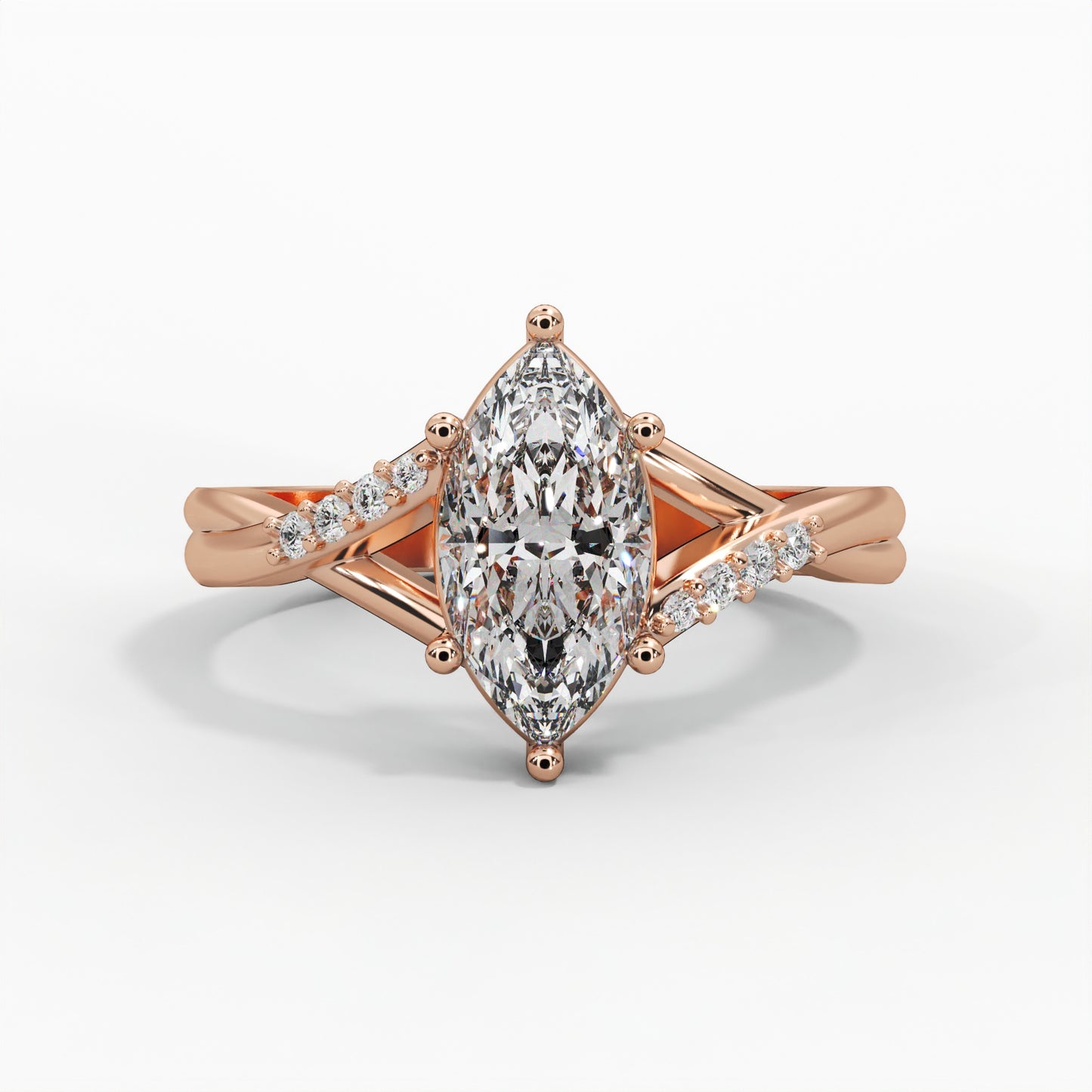 Solitaire Marquise Diamond Engagement Ring