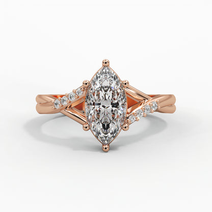 Solitaire Marquise Diamond Engagement Ring