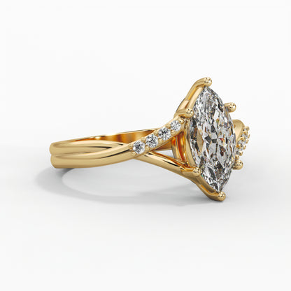 Solitaire Marquise Diamond Engagement Ring