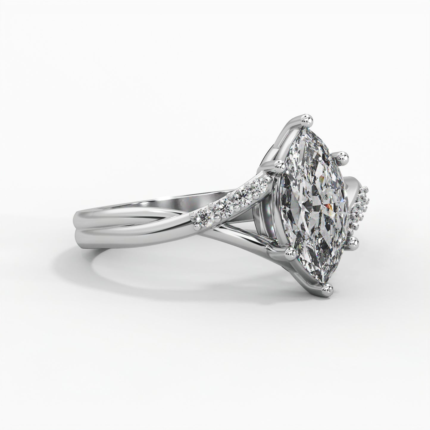 Solitaire Marquise Diamond Engagement Ring