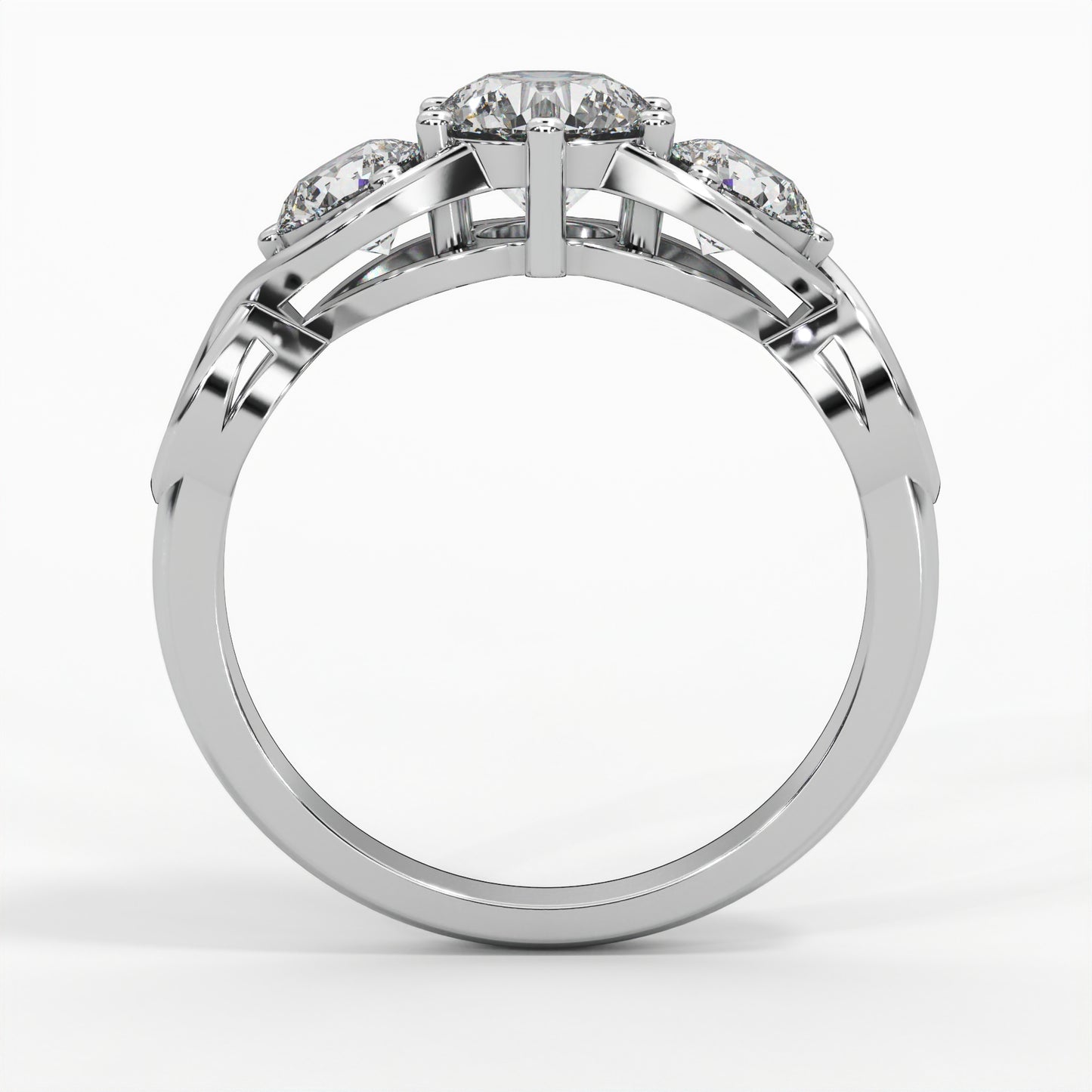 Three-Stone Setting, Round Diamonds