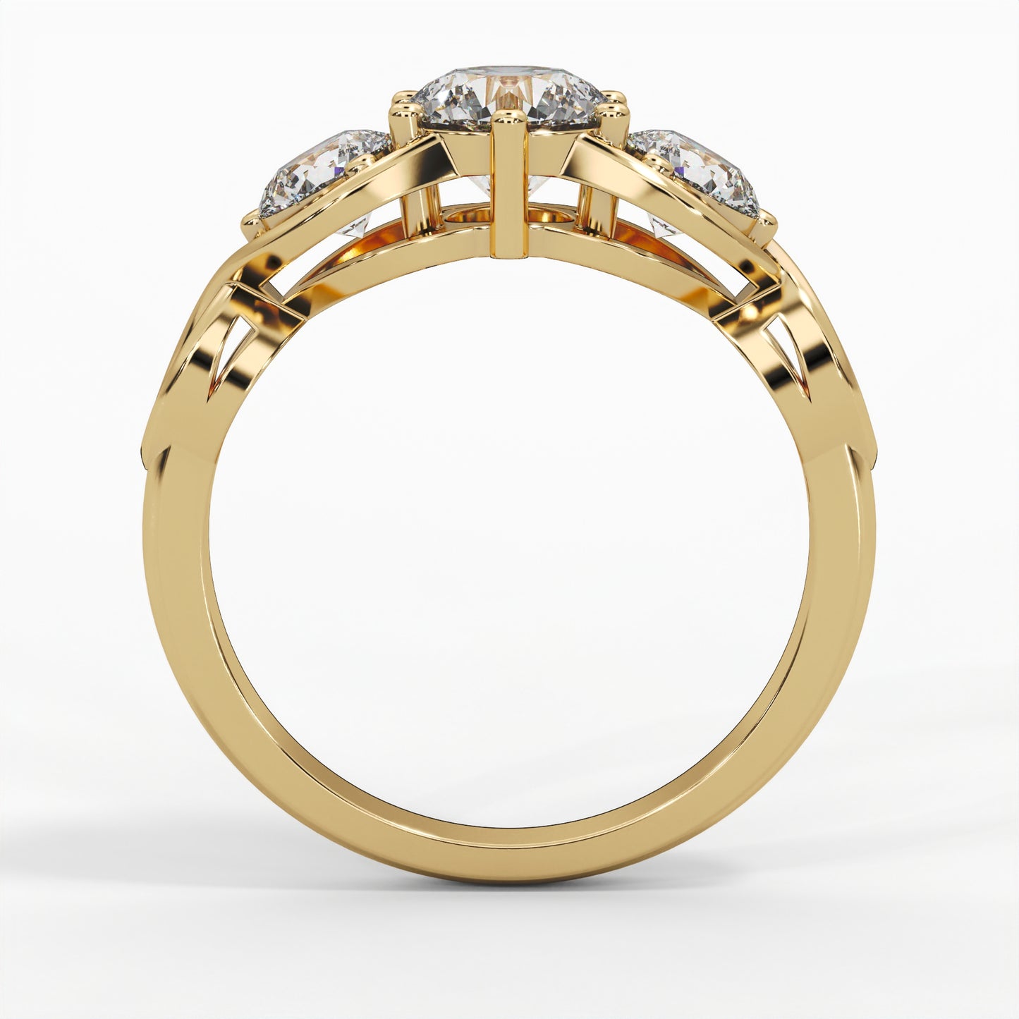 Three-Stone Setting, Round Diamonds