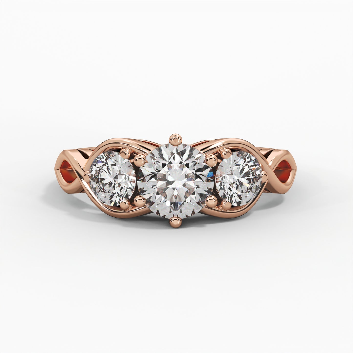 Three-Stone Setting, Round Diamonds