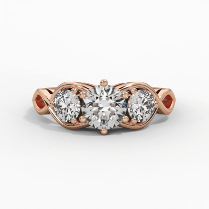 Three-Stone Setting, Round Diamonds