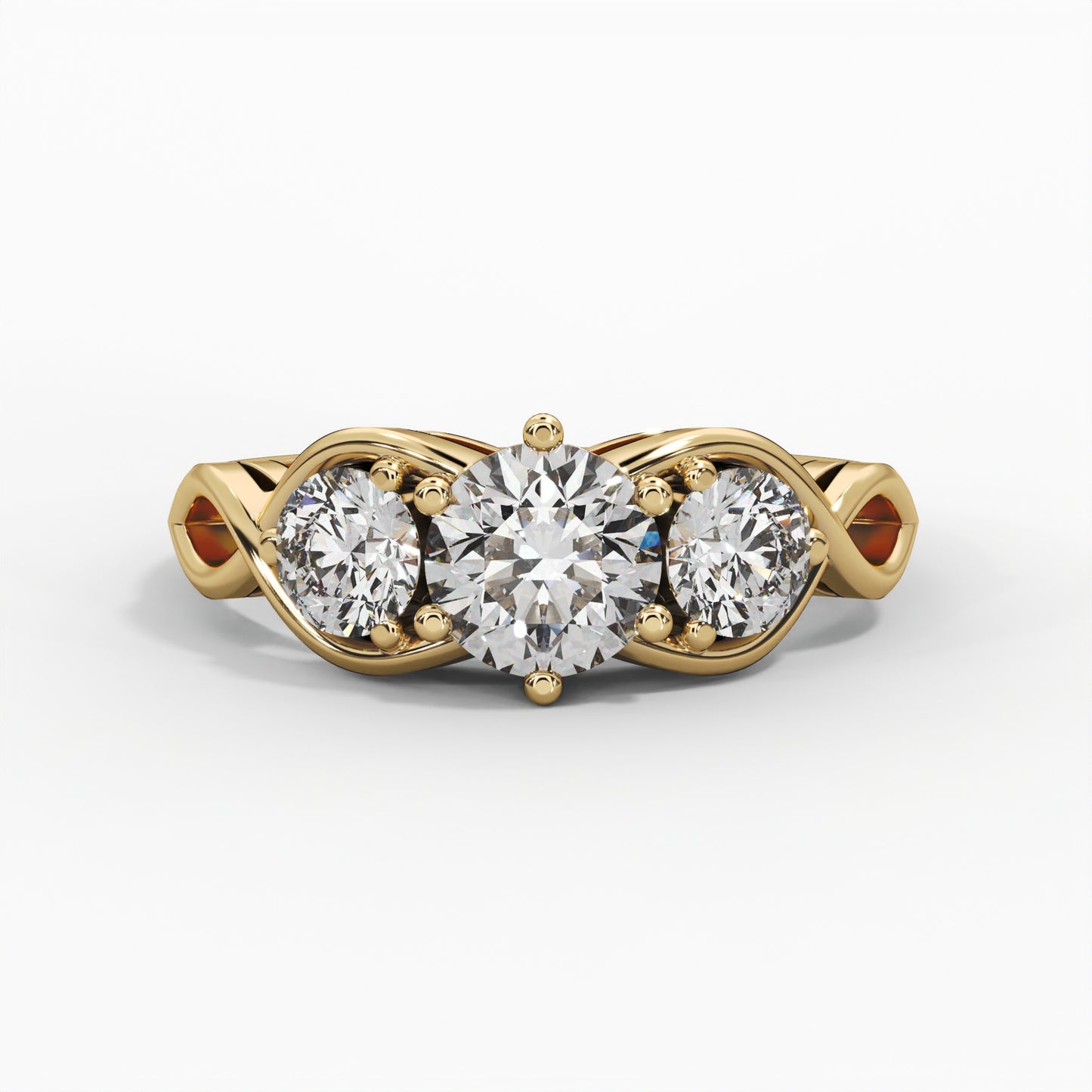 Three-Stone Setting, Round Diamonds
