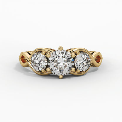 Three-Stone Setting, Round Diamonds