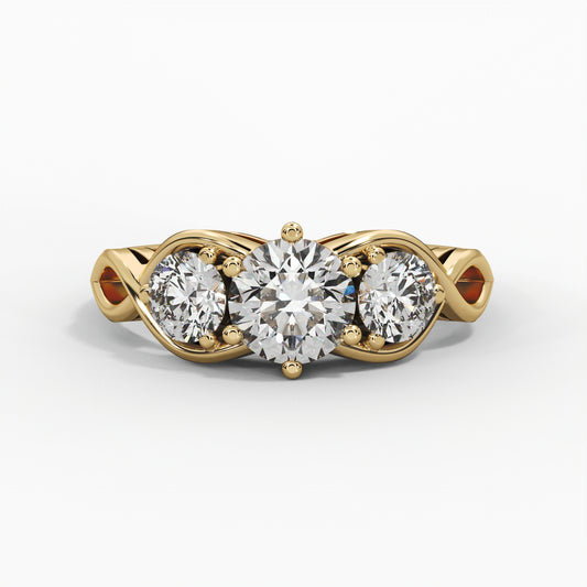 Three-Stone Setting, Round Diamonds
