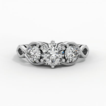 Three-Stone Setting, Round Diamonds