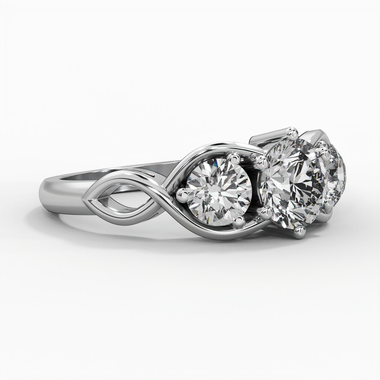 Three-Stone Setting, Round Diamonds