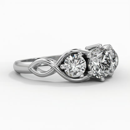 Three-Stone Setting, Round Diamonds