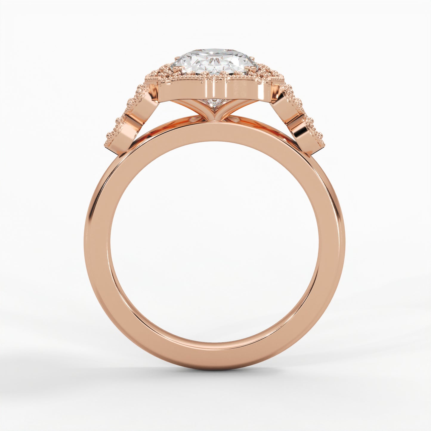 Milgrain patterns, Halo setting