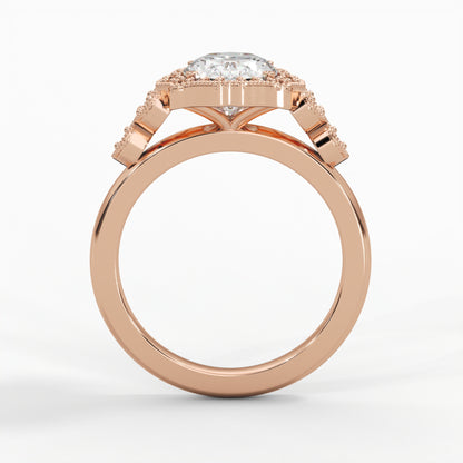 Milgrain patterns, Halo setting