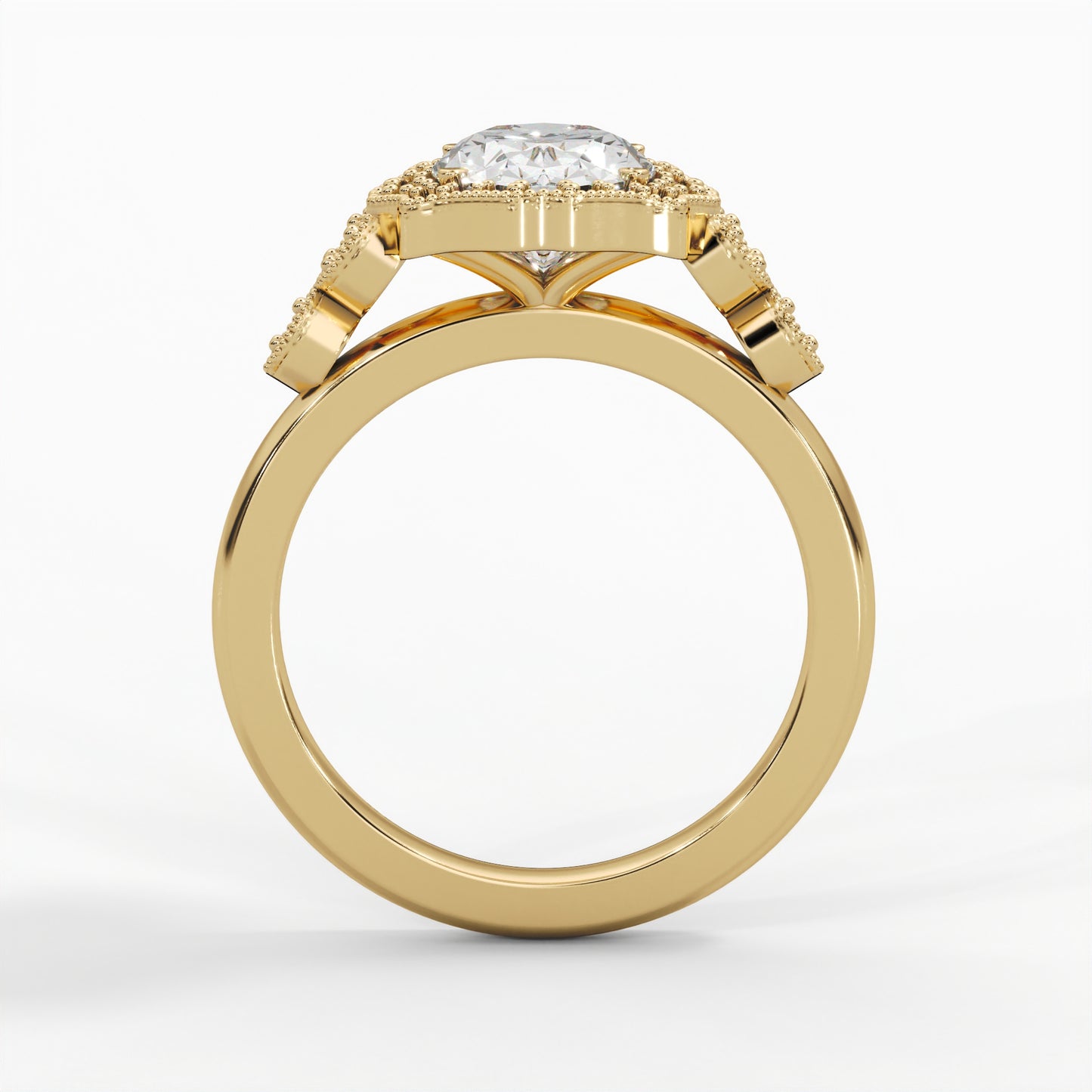 Milgrain patterns, Halo setting