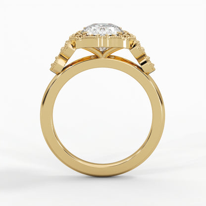 Milgrain patterns, Halo setting