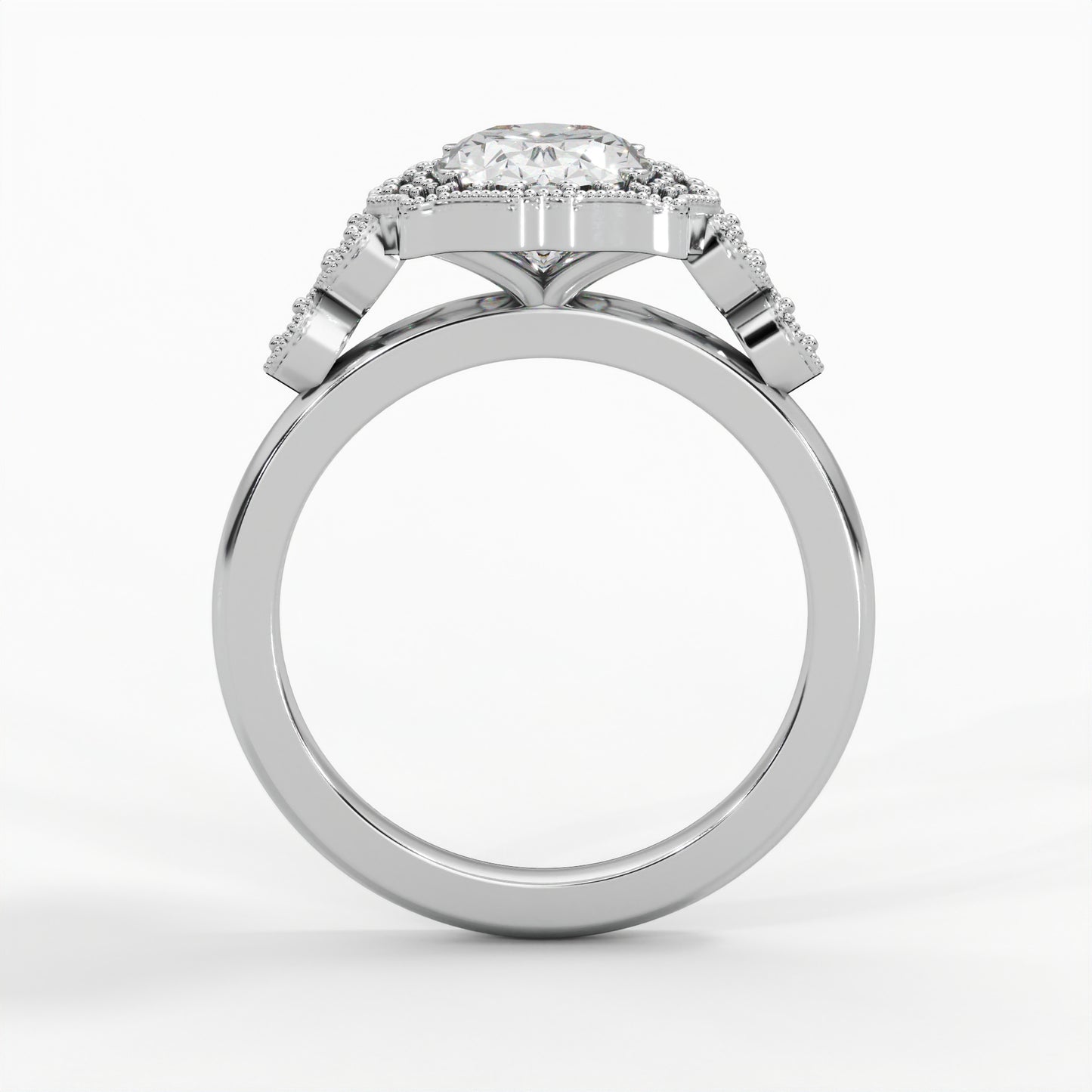 Milgrain patterns, Halo setting