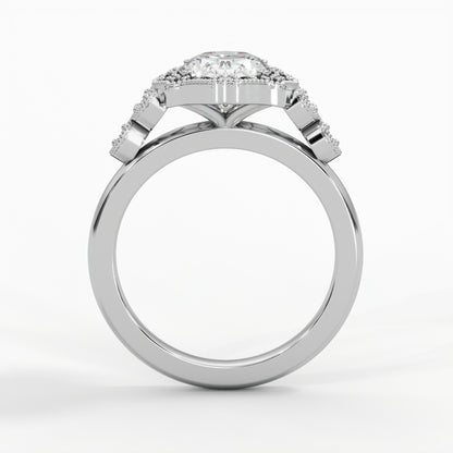 Milgrain patterns, Halo setting