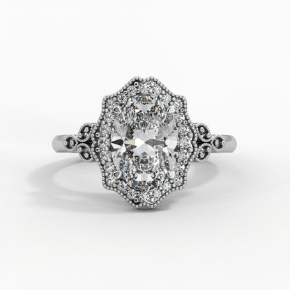 Milgrain patterns, Halo setting