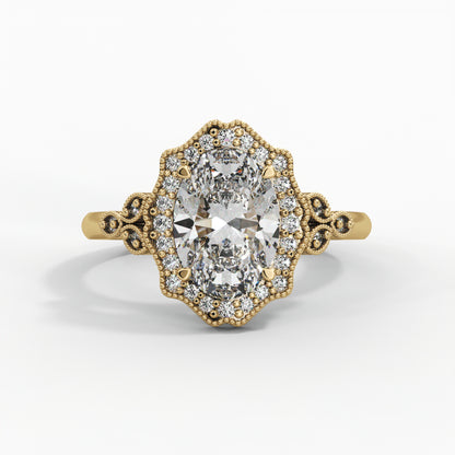 Milgrain patterns, Halo setting