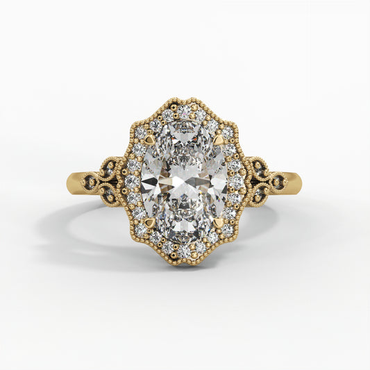 Milgrain patterns, Halo setting