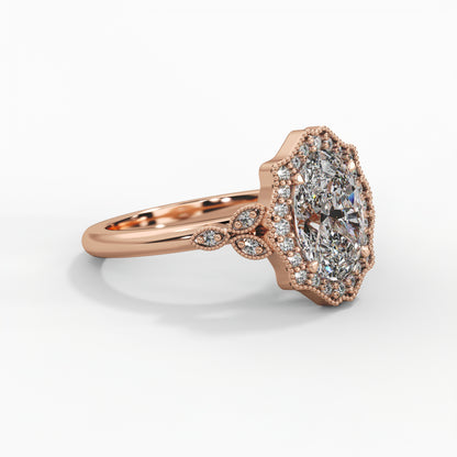 Milgrain patterns, Halo setting