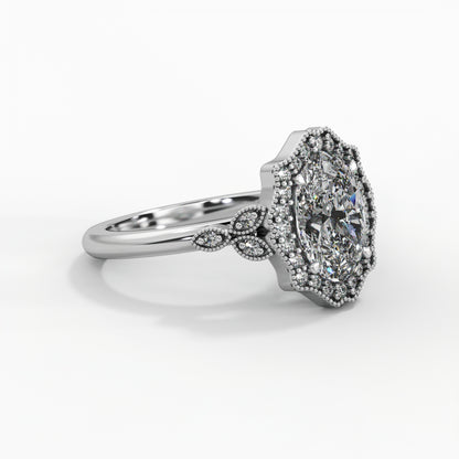 Milgrain patterns, Halo setting