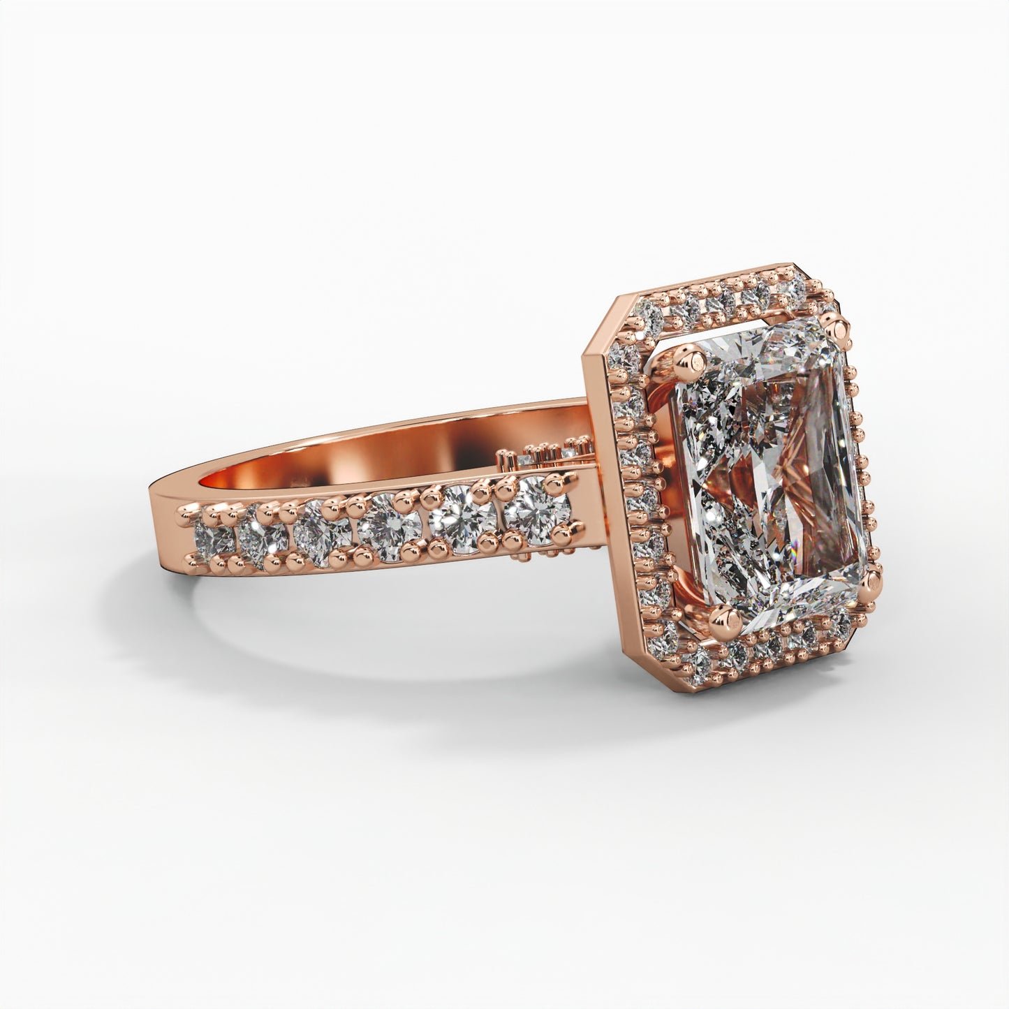 Radiant Diamond, Halo setting and Diamond Accents