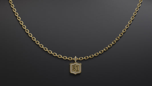 Custom Number Gold Necklace