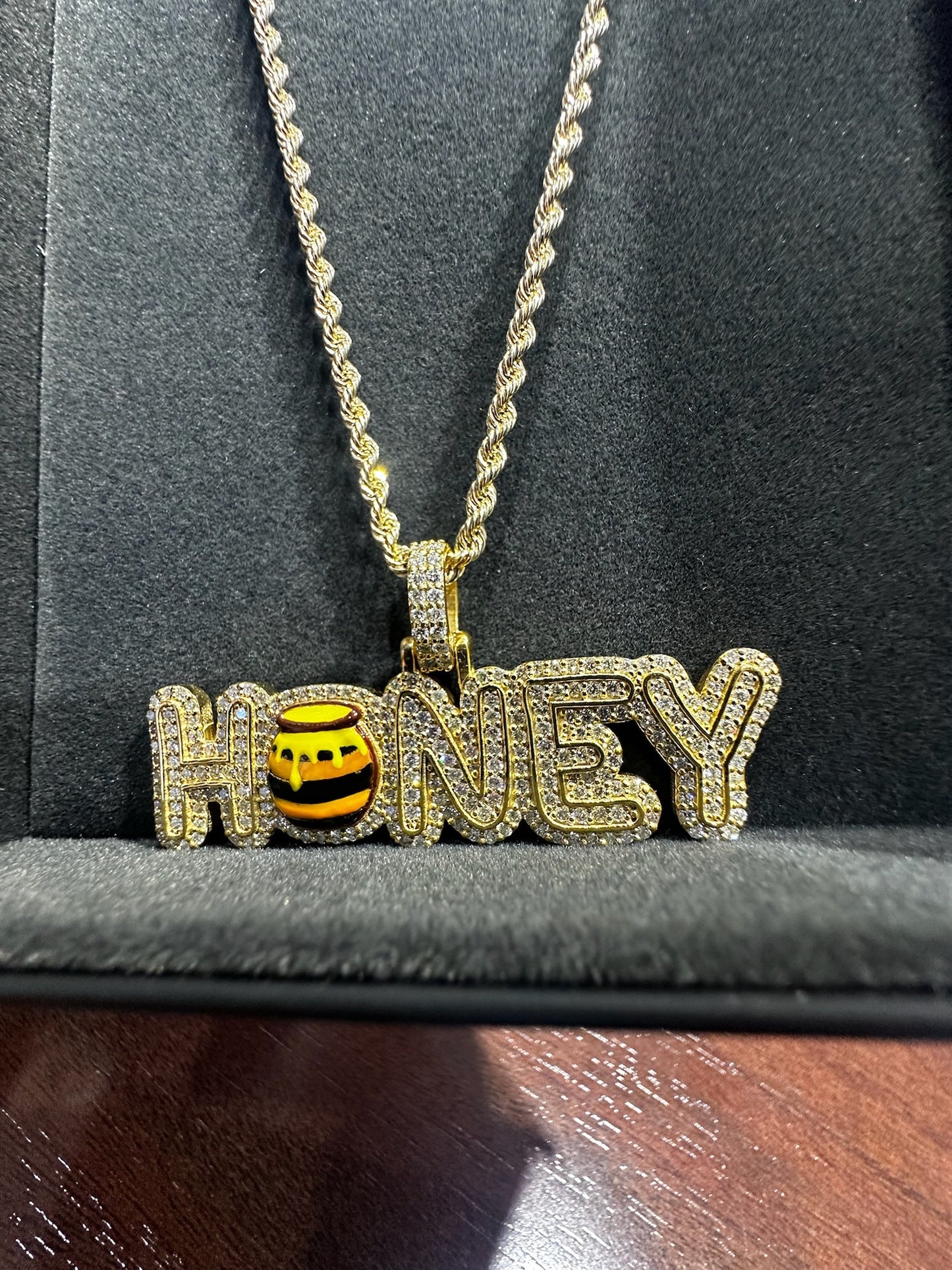 Honey Custom Gold & Diamond Name Pendant