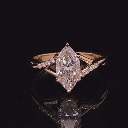 Solitaire Marquise Diamond Engagement Ring